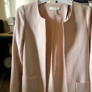 Blush Pink H&M blazer overcoat coat 🧥